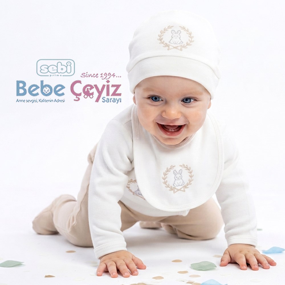 SEBİ PRİME Selanik Tavşan 5Li Hastane Çıkışı ( Bej ) ( 0-3 Ay )