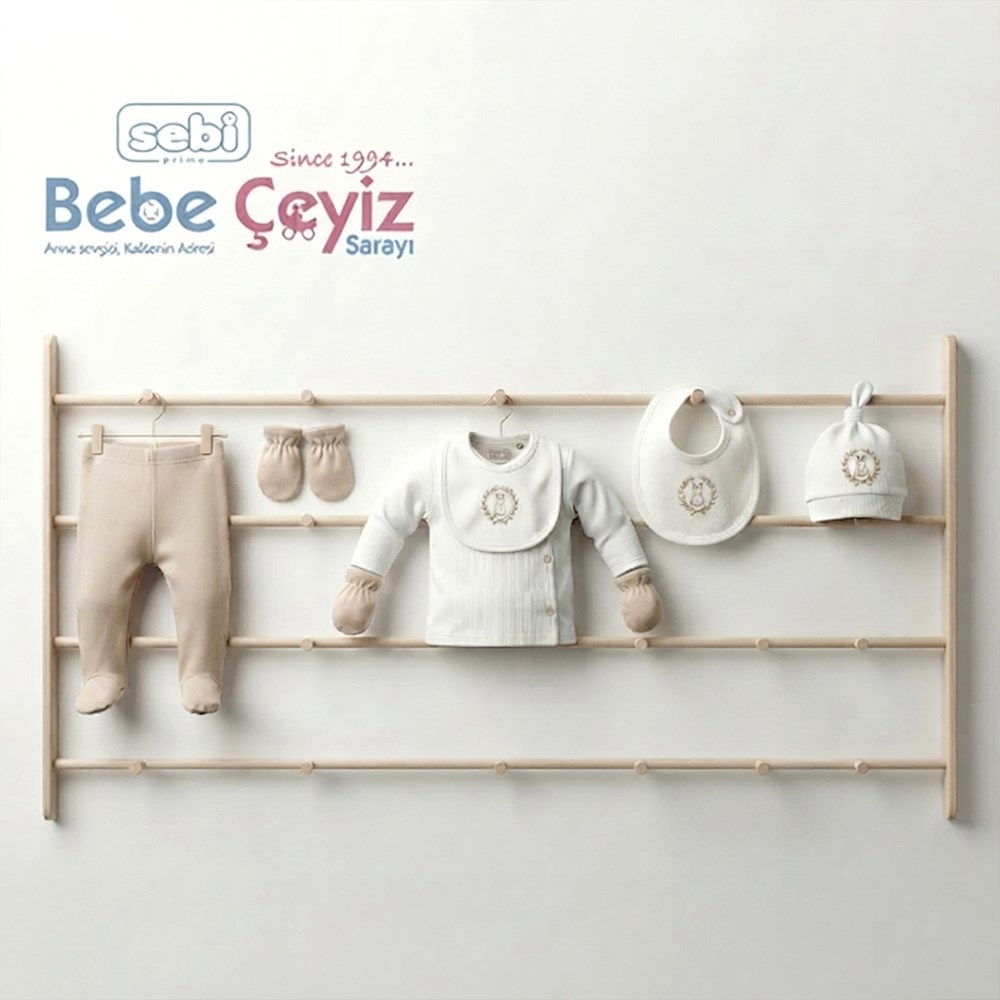 SEBİ PRİME Selanik Tavşan 5Li Hastane Çıkışı ( Bej ) ( 0-3 Ay )
