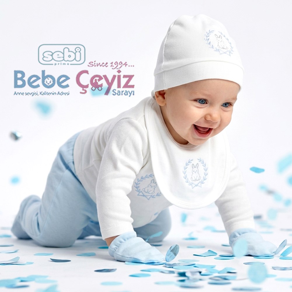 SEBİ PRİME Selanik Tavşan 5Li Hastane Çıkışı ( Mavi ) ( 0-3 Ay )