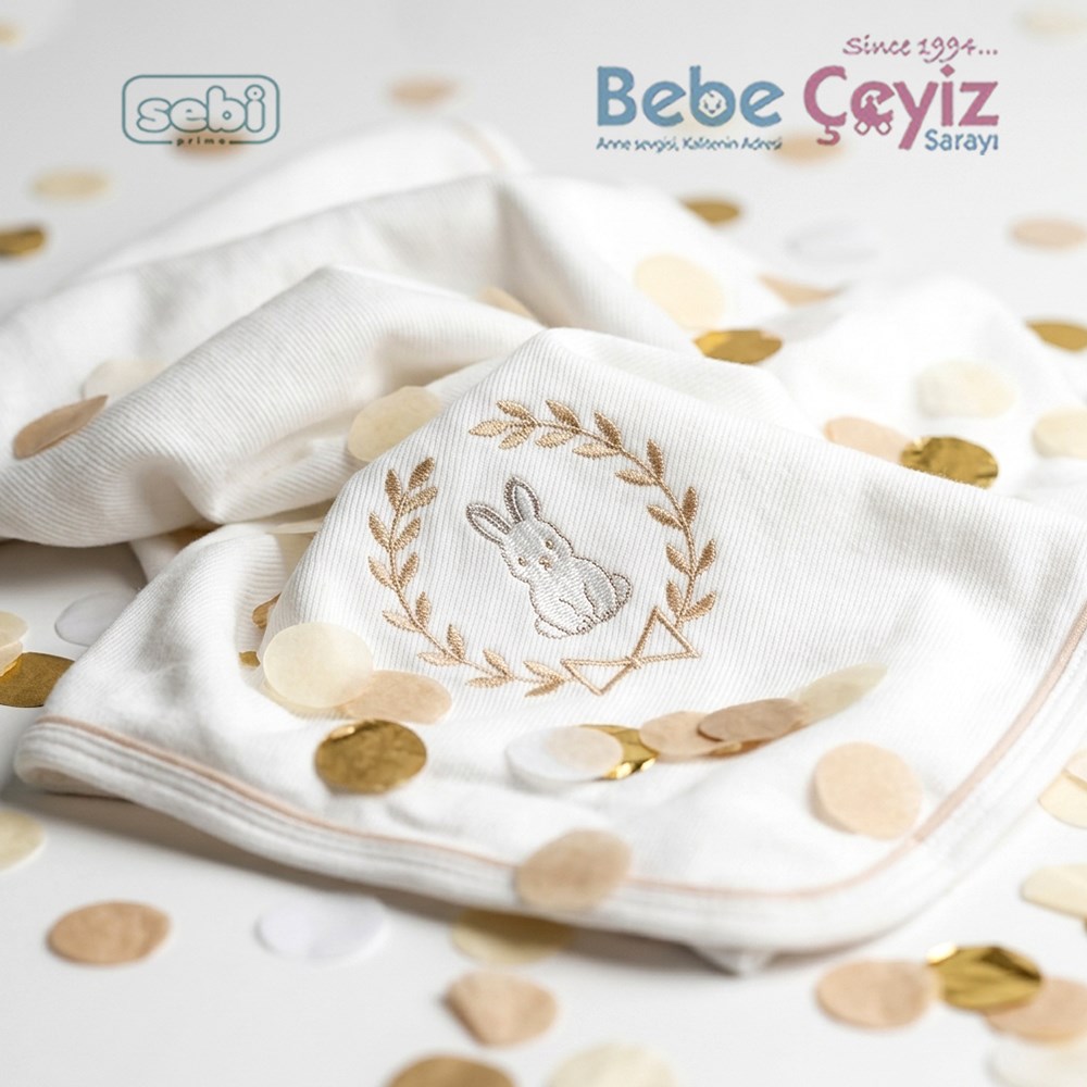 SEBİ PRİME Selanik Tavşan Tema Battaniye ( Ekru Bej )