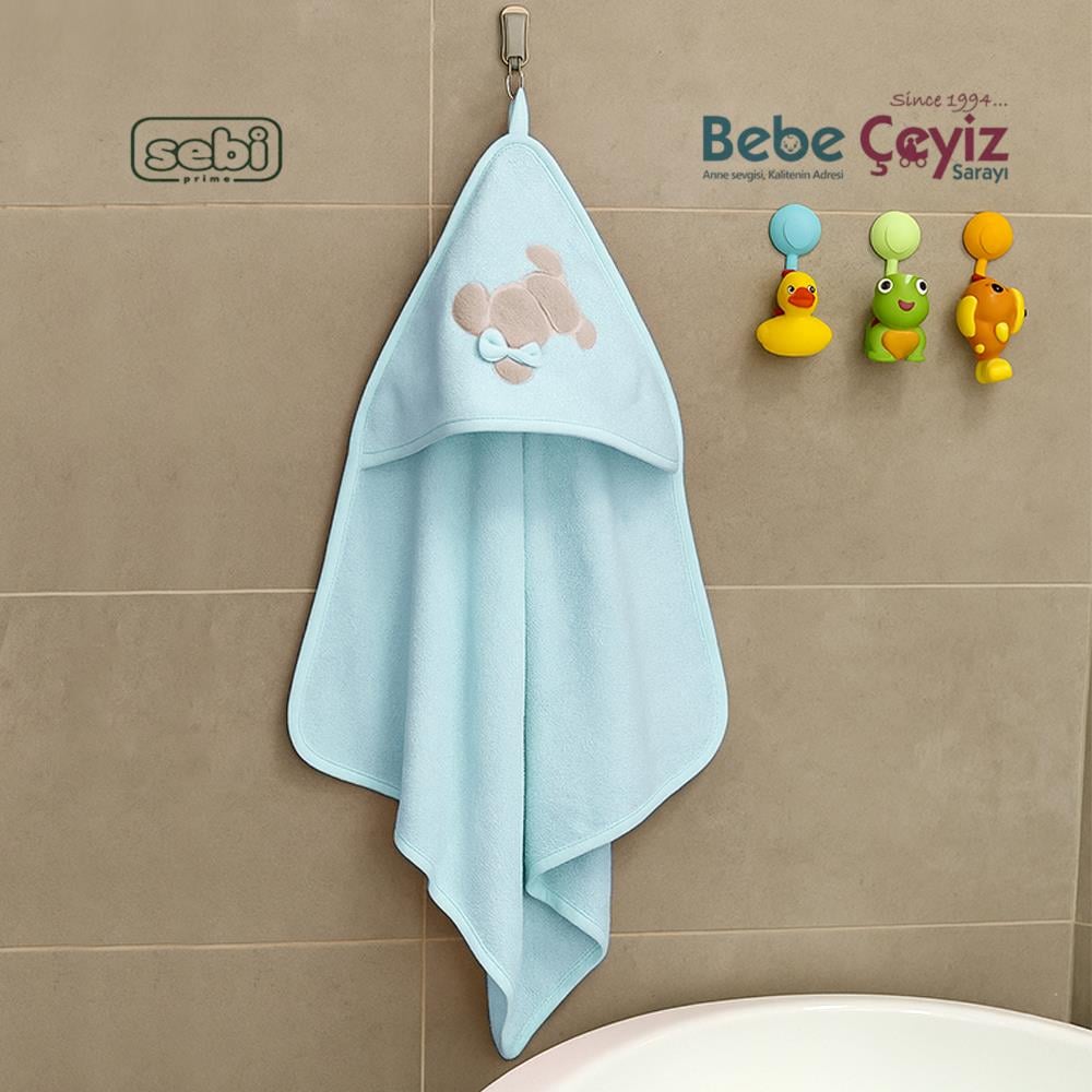 Banyo Havlusu...Tavşan Desen Mint