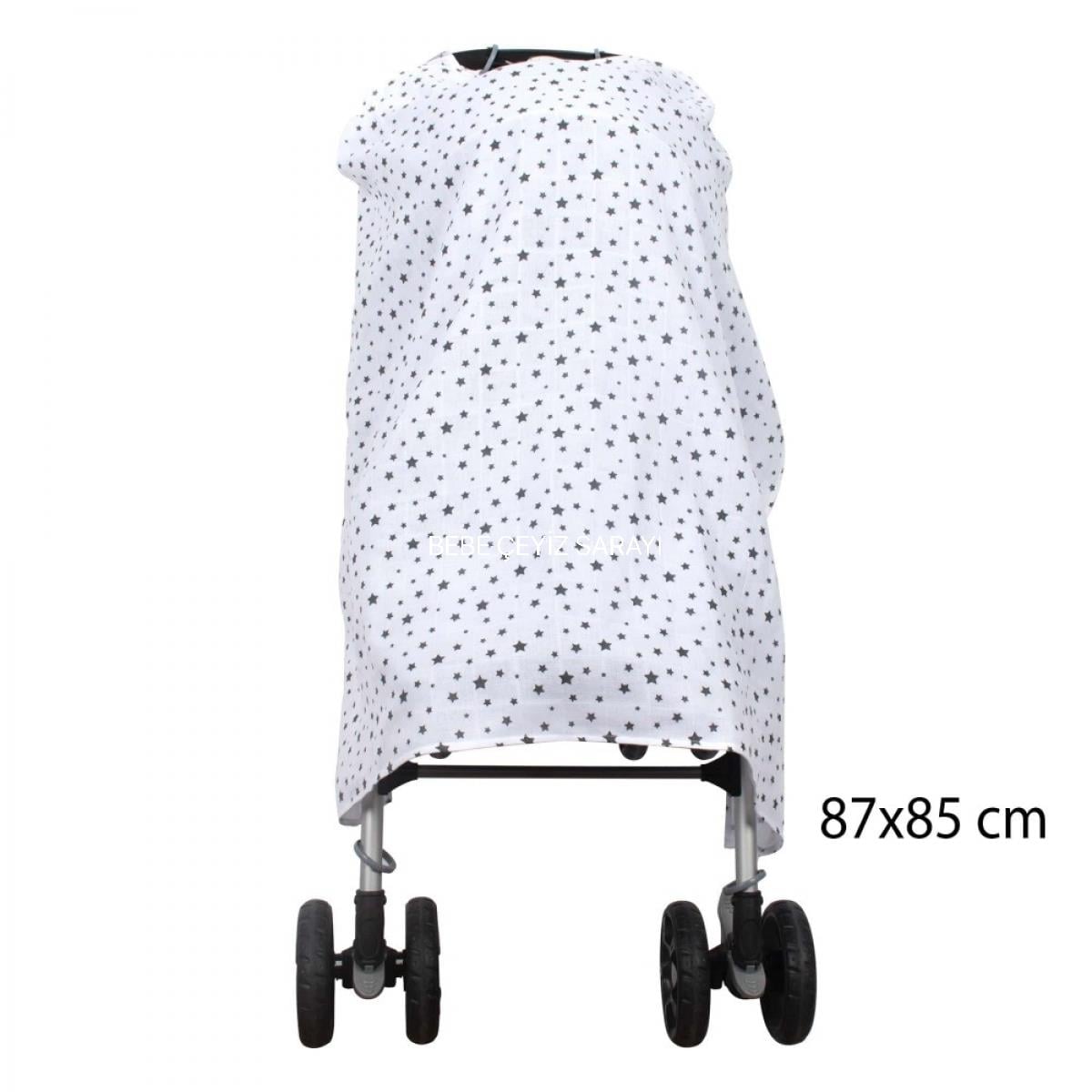 Sevi Bebe Müslin Bebek Arabası Örtüsü