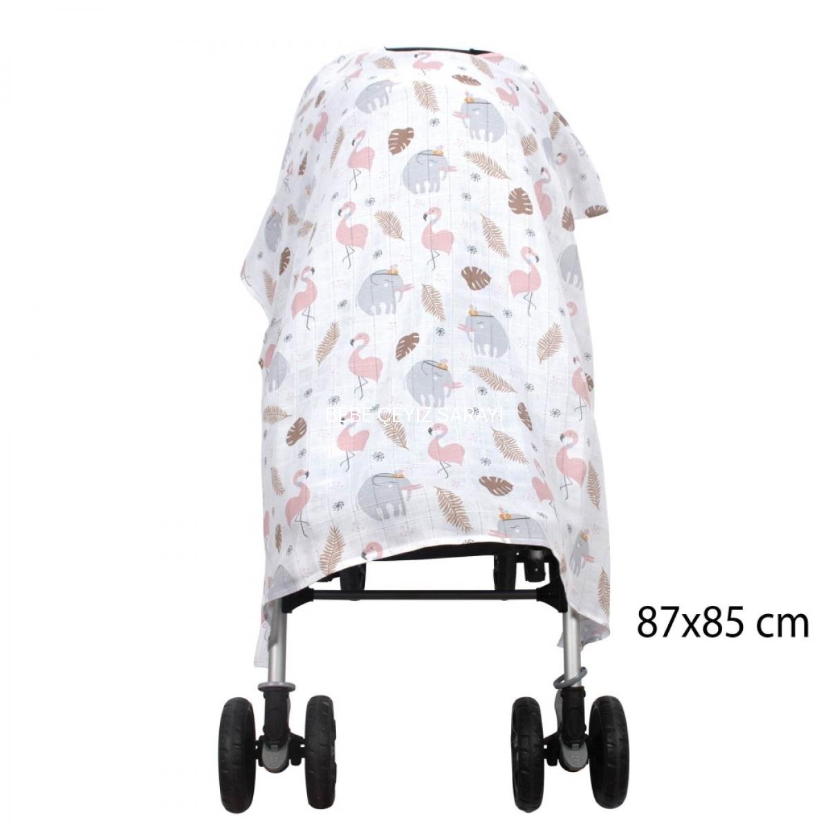 Sevi Bebe Müslin Bebek Arabası Örtüsü