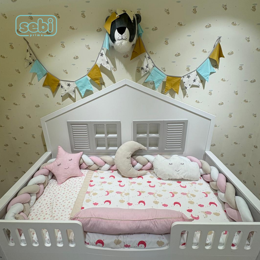 Uyku Seti...Montesori Bulutlu Set(Pembe)