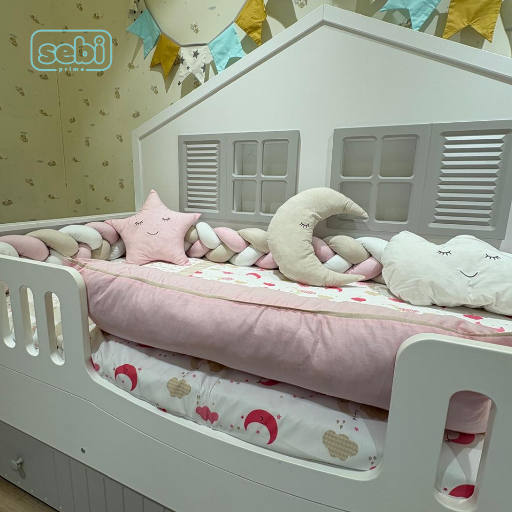 Uyku Seti...Montesori Bulutlu Set(Pembe)