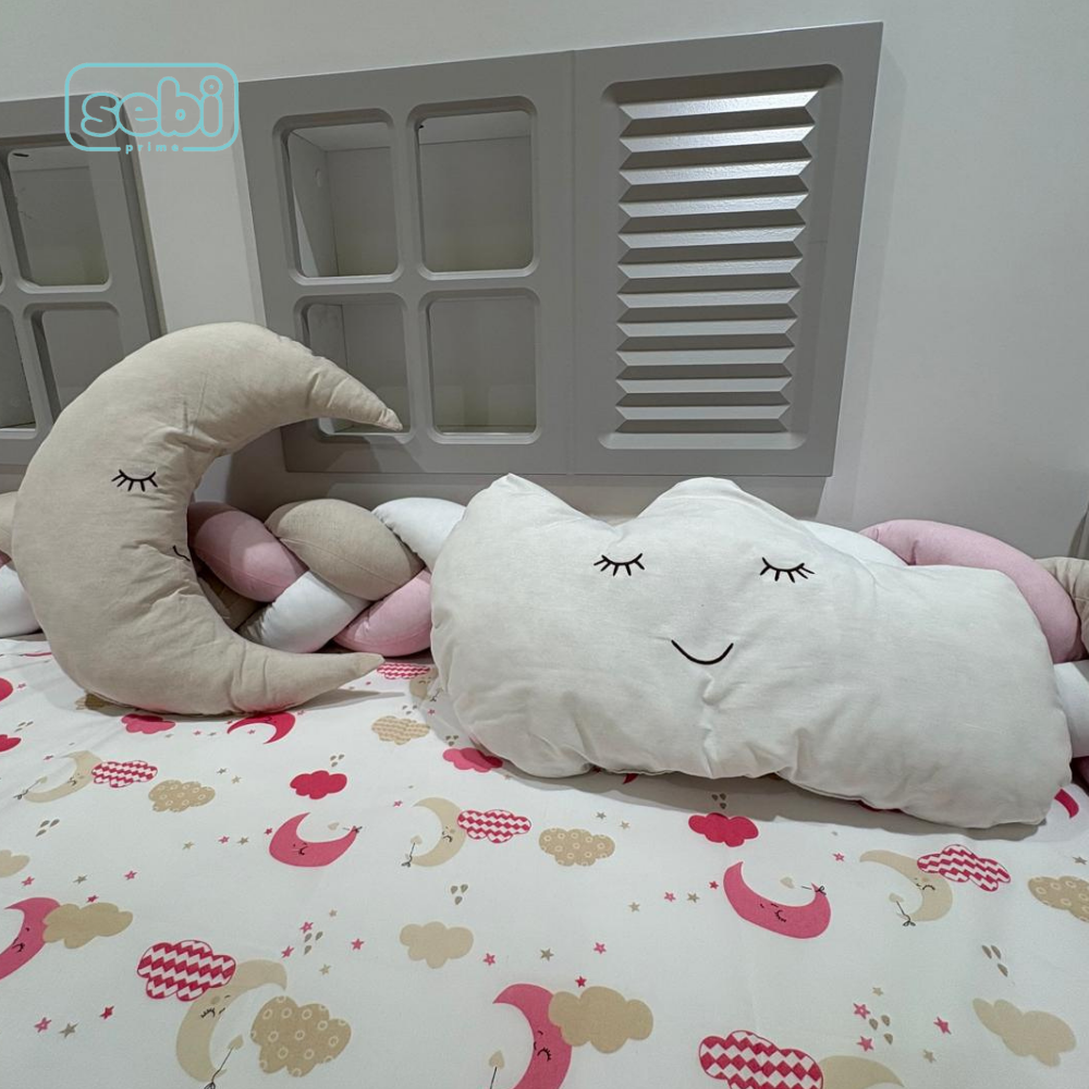 Uyku Seti...Montesori Bulutlu Set(Pembe)