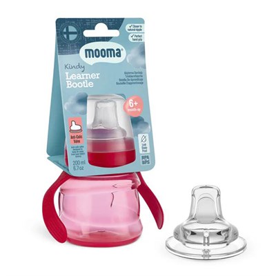 MOOMA Kindy Alştırma Bardağı 200 Ml 6+ ( Kırmızı )