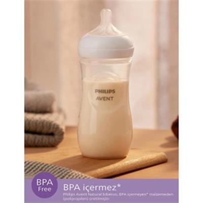 AVENT Doğal Tepkili Biberon PP 1+Ay 260ml - Beyaz