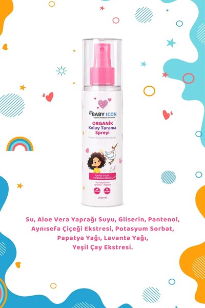 Baby Icon Organik Vegan Kolay Tarama Spreyi 200 ml