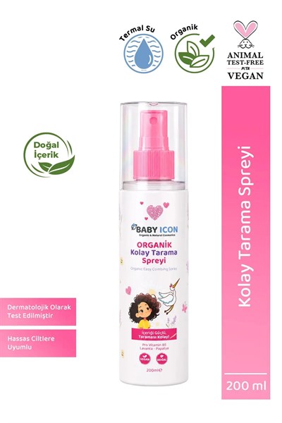 Baby Icon Organik Vegan Kolay Tarama Spreyi 200 ml