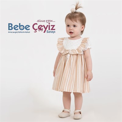BABY ROSE Çizgili Brode Elbise 