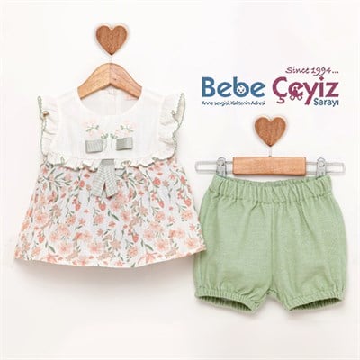 BABY ROSE Nakışlı Çıtır Şort Tunik Takım 