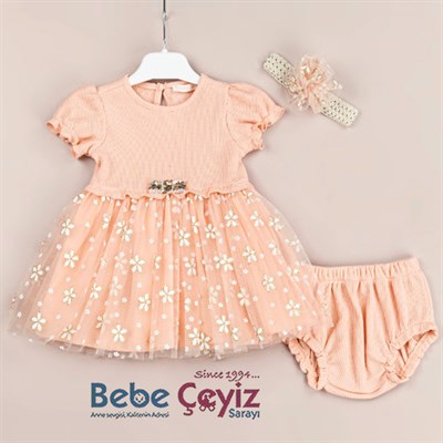 BABY ROSE Waffle Robalı Papatya Etekli Elbise 