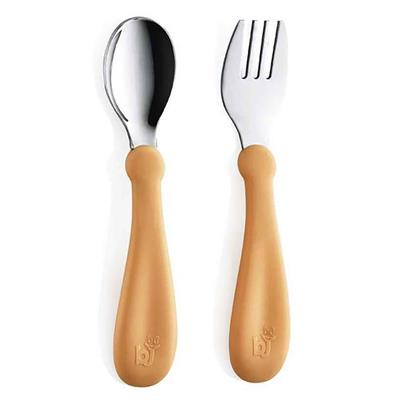 Babyjem Çatal Kaşık Seti Paslanmaz ( Turuncu )
