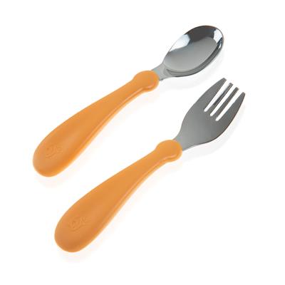 Babyjem Çatal Kaşık Seti Paslanmaz ( Turuncu )