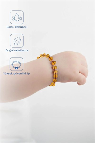 Babyjem Kehribar Gökkuşağı Bebek Bilekliği