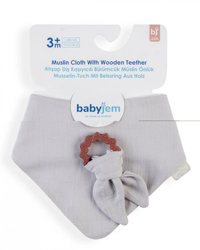 Babyjem Önlük Ahşap Diş Kaşıyıcılı Bürümcük Asorti