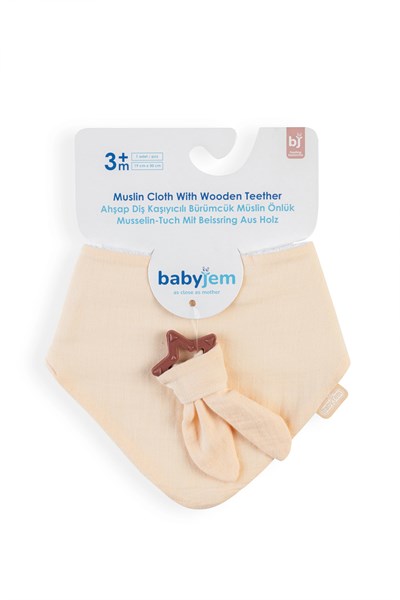 Babyjem Önlük Ahşap Diş Kaşıyıcılı Bürümcük Asorti