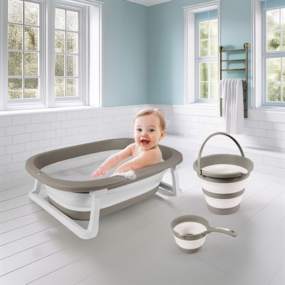 DOLU 3lü Bebek Banyo Set ( Gri )