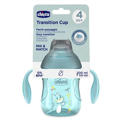 CHİCCO Yumuşak Uçlu Geçiş Bardağı ( 4 Ay + ) ( Erkek )