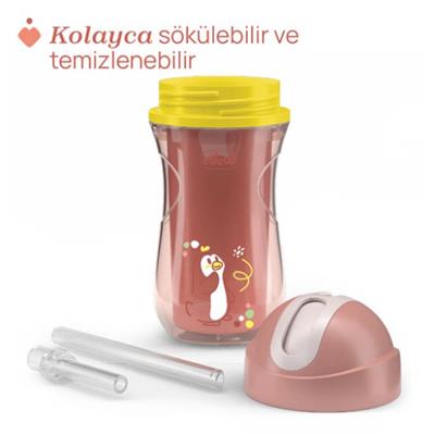 CHİCCO Spor Pipetli Bardak ( 14 Ay+ ) ( Kız )
