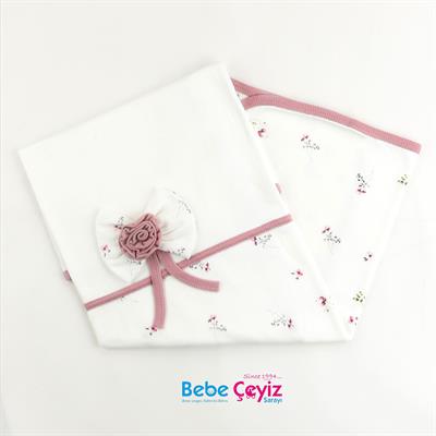 Battaniye... Çiçekli Fiyonklu Penye