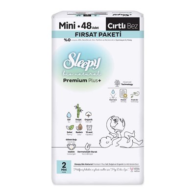 SLEEPY Bio Natural Fırsat Mini Bebek Bezi 48Li ( No:2 ) 