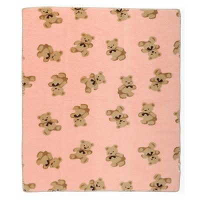 BEBİTOF Ayı Desenli Velsoft Battaniye - Somon