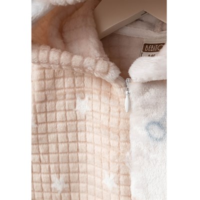 BEBİTOF Ayıcık Desen Velsoft Tulum ( Kahve )