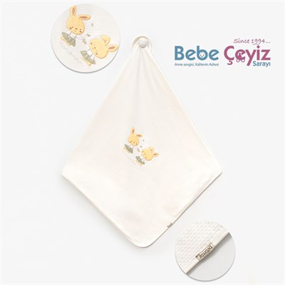 BEBİTOF Etekli Tavşanlar Kapitone Battaniye ( Yeşil )