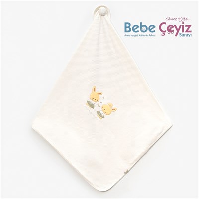 BEBİTOF Etekli Tavşanlar Kapitone Battaniye ( Yeşil )