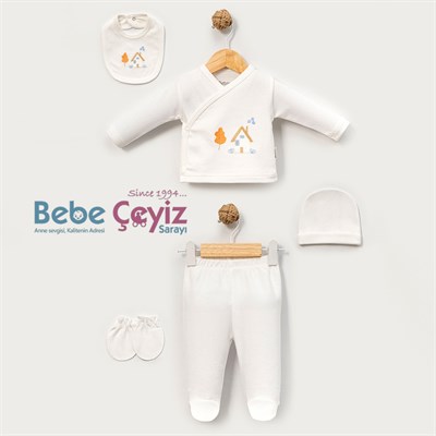 BEBİTOF Ev Nakışlı 5li Hastane Çıkışı 