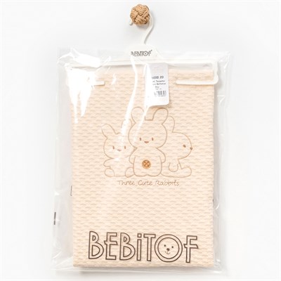 BEBİTOF Sevimli Tavşanlı Battaniye ( Bej ) 