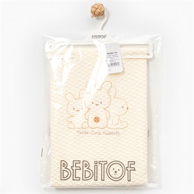BEBİTOF Sevimli Tavşanlı Battaniye ( Ekru ) 
