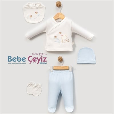 BEBİTOF Sevimli Zürafa ve Ayı 5li Hastane Çıkışı ( Mavi )