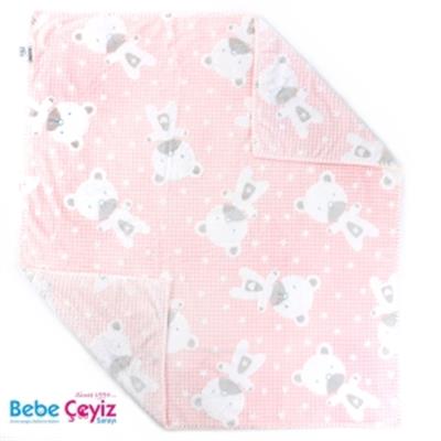 BEBİTOF Süs Dikişli Ayıcık  Battaniye