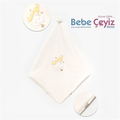 BEBİTOF Zürafa Ve Ayı Kapitone Battaniye ( Yeşil )