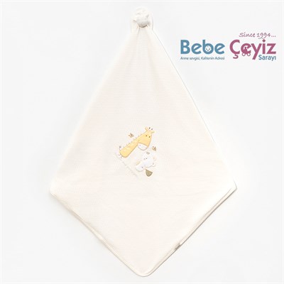 BEBİTOF Zürafa Ve Ayı Kapitone Battaniye ( Yeşil )