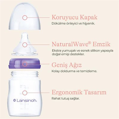 LANSINOH Yenidoğan Biberon Seti ( 160 xs + 160 ml s ) 