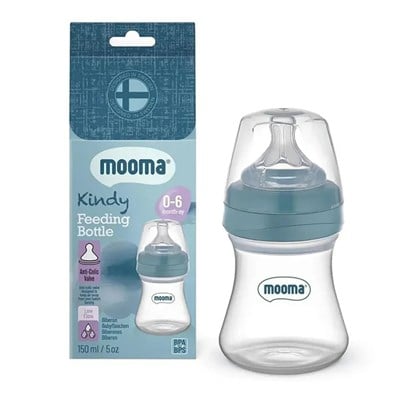 MOOMA Kindy Biberon Yavaş Akış 150 ML Mavi ( 0-6 Ay ) 