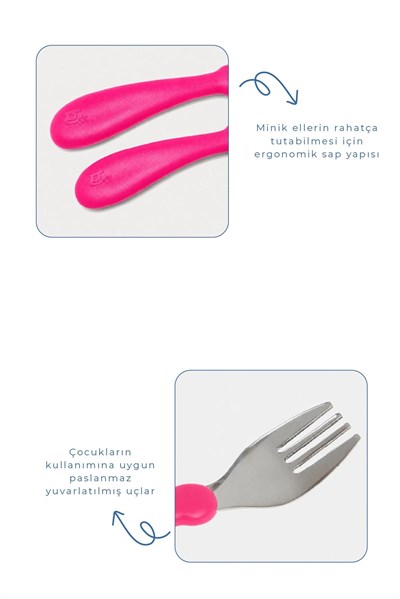 Çatal Kaşık Seti...Paslanmaz ( Pembe )