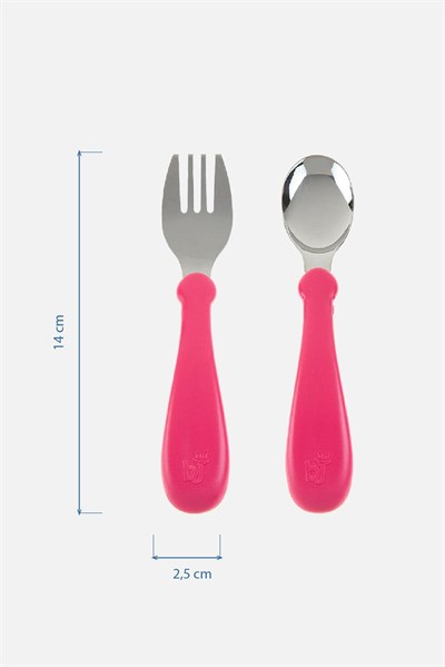 Çatal Kaşık Seti...Paslanmaz ( Pembe )