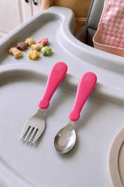 Çatal Kaşık Seti...Paslanmaz ( Pembe )