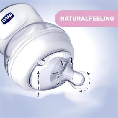 Chicco Natural Feeling Silikon Emzikli Pp Biberon Desenli 250 Ml 2+ Ay Yeni