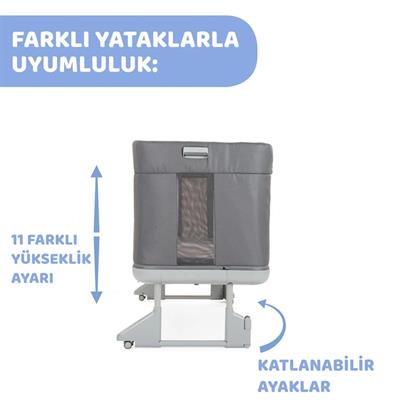 Chicco Next2me Forever Anne Yanı Beşik Co Sleeping Cot Moon Grey