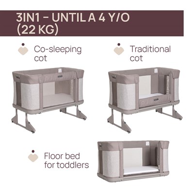 Chicco Next2Me Forever Co-Sleeping Cot Almond Bej Anne Yanı Beşik