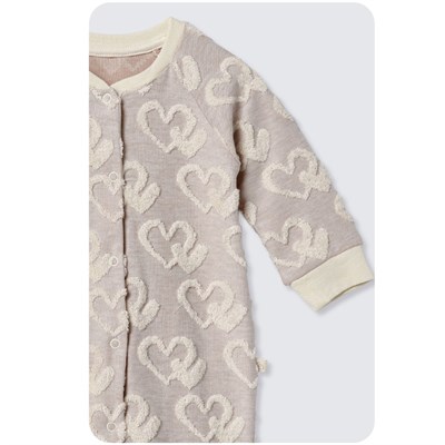 CİCCİM BABY Tulum Sweet Hearted Jakarlı Manşetli