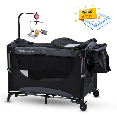 Kraft Denver PR Anne Yanı Oyun Parkı 63x105 cm Koyu Gri