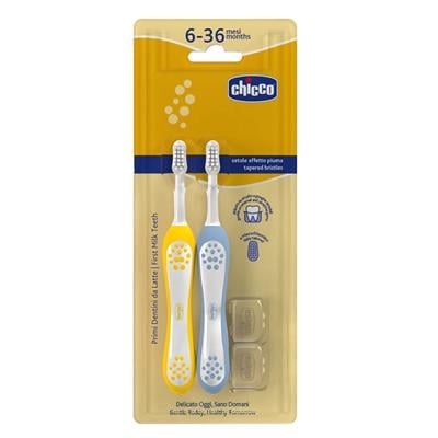 CHİCCO Mustard 2li Diş Fırçası ( İndigo ) ( 3-36 Ay )