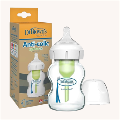 Dr. Browns Dar Ağız Antikolik Options Cam Biberon 120ml (0Ay+)